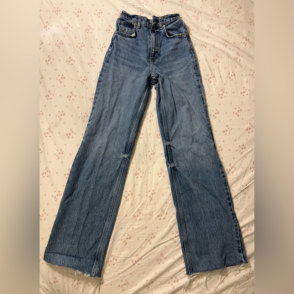 Zara High Rise Wide Leg Jeans
